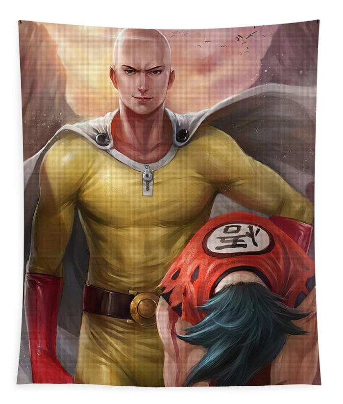 saitama vs goku lac lac 1 - Anime Tapestry Store