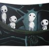 studio ghibli princess mononoke forest spirit elf kodama glow in the dark maryna povhanych - Anime Tapestry Shop