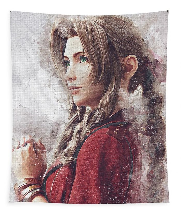 tifa final fantasy remake pen demic - Anime Tapestry Store