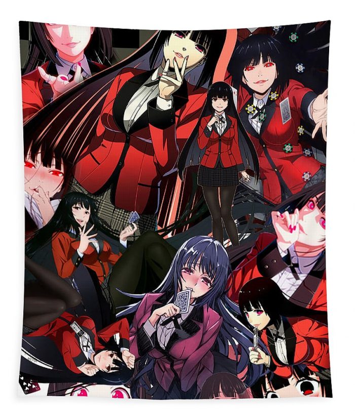 yumeko jabami collage kakegurui poster aesthetic will young - Anime Tapestry Store