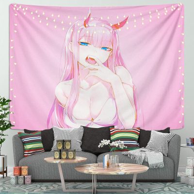 Zero Two Pink Anime Tapestry Room Decor