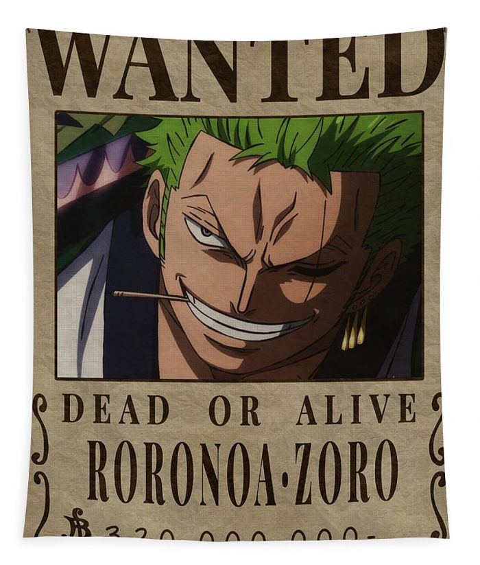 zoro bounty wanted poster one piece roronoa zoro - Anime Tapestry Store