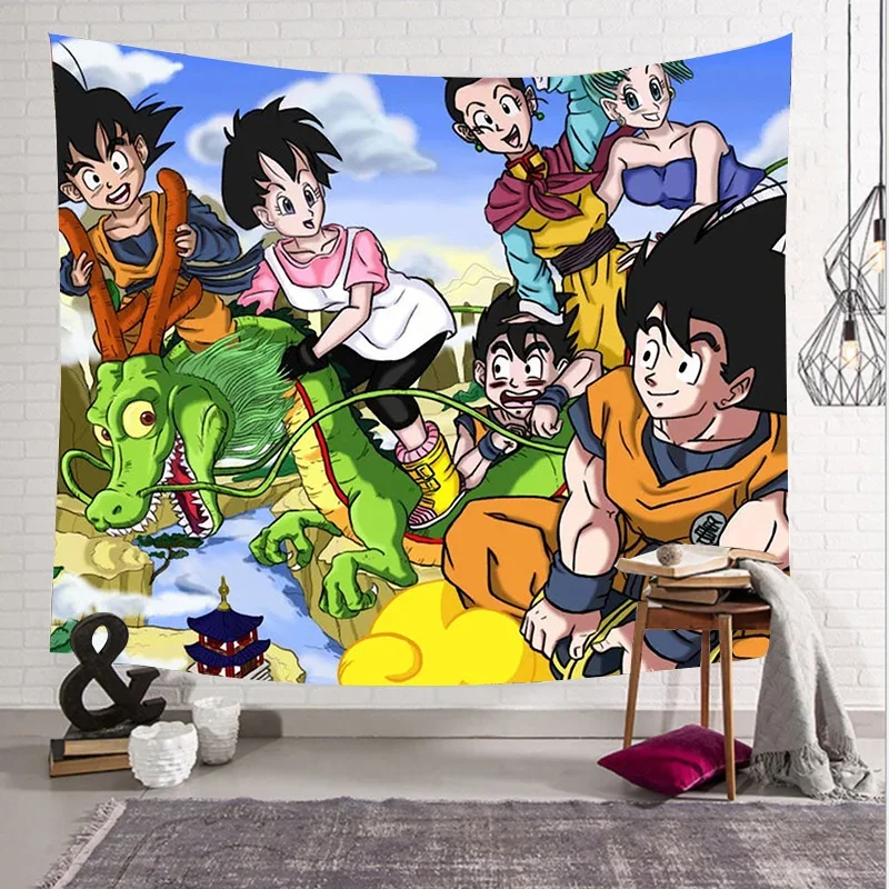 2024 New Dragon Ball Tapestry Hanging Party Photography Wall Hanging Goku Beach Room Decor Cloth Carpet 2 - Anime Tapestry Store