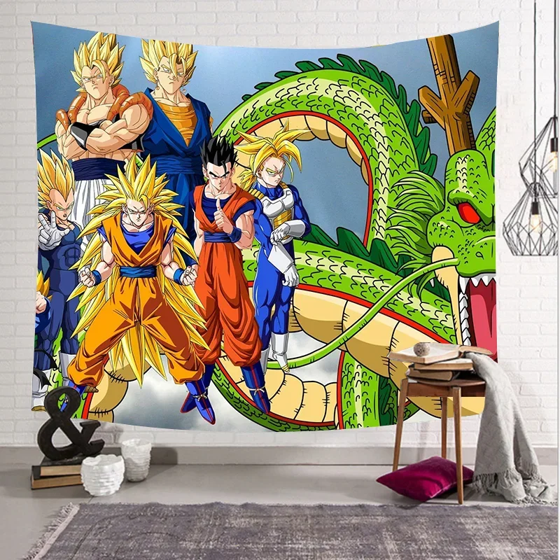 2024 New Dragon Ball Tapestry Hanging Party Photography Wall Hanging Goku Beach Room Decor Cloth Carpet 5 - Anime Tapestry Store