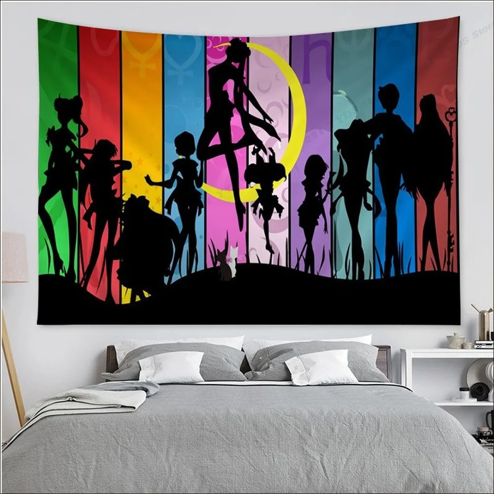 S sailor moonS Tapestry Colorful Tapestry Wall Hanging Bohemian Wall Tapestries Mandala Wall Hanging Sheets - Anime Tapestry Store